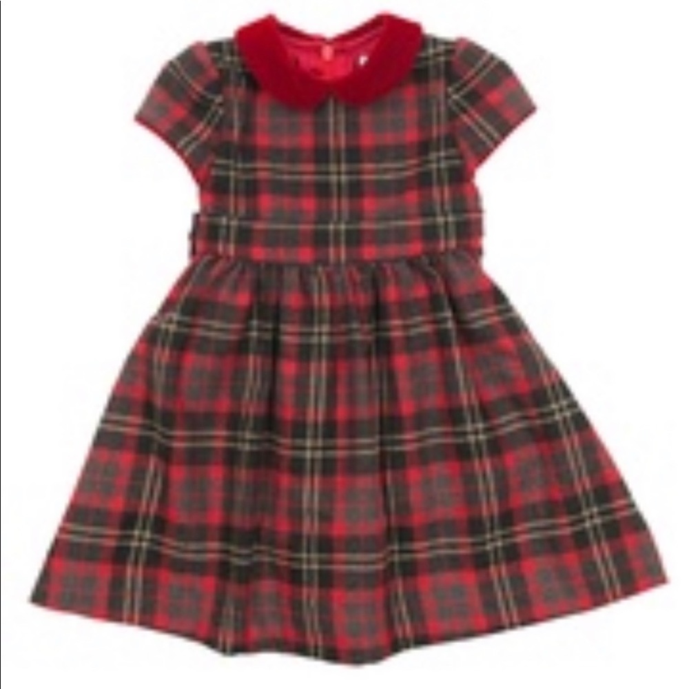 Busy Bees Wool Plaid Holiday Dress